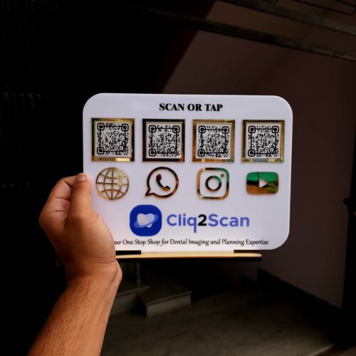 Acrylic NFC QR Code Signs | Digital NFC Standee | Eco-friendly Contactless Payment Display (4 QR Codes)