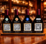 Bottle NFC Standee for Bars – Black & Gold QR Display